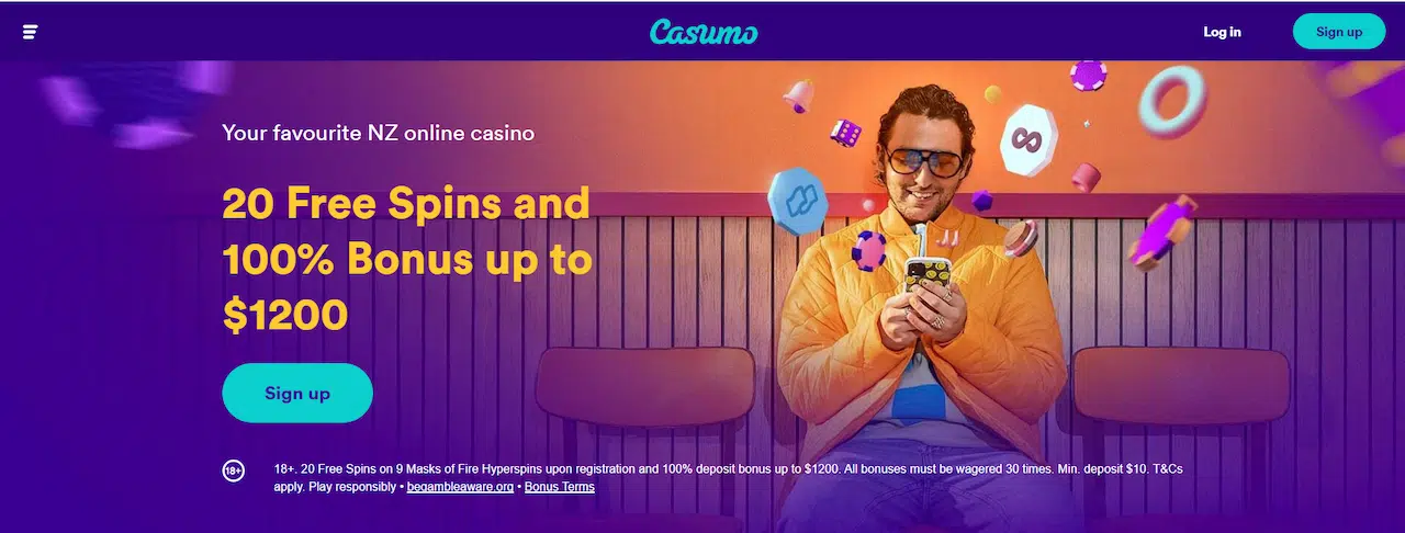 Casumo Casino welcome bonus screen