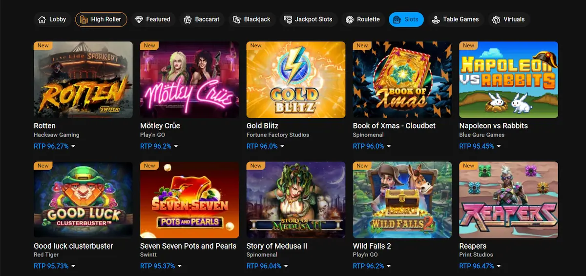 Cloudbet Pokie Selection