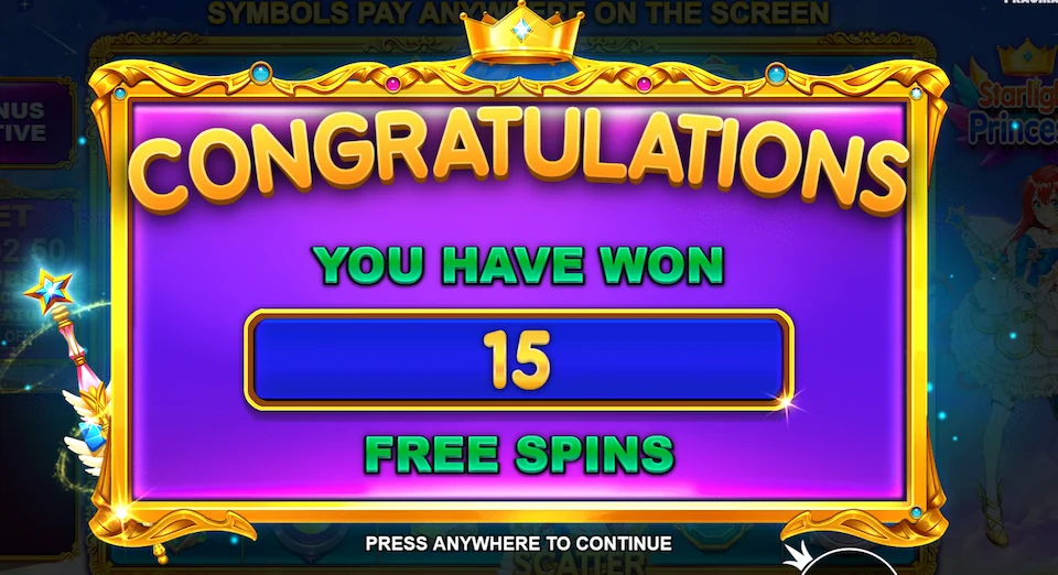 Starlight Princess Free Spins