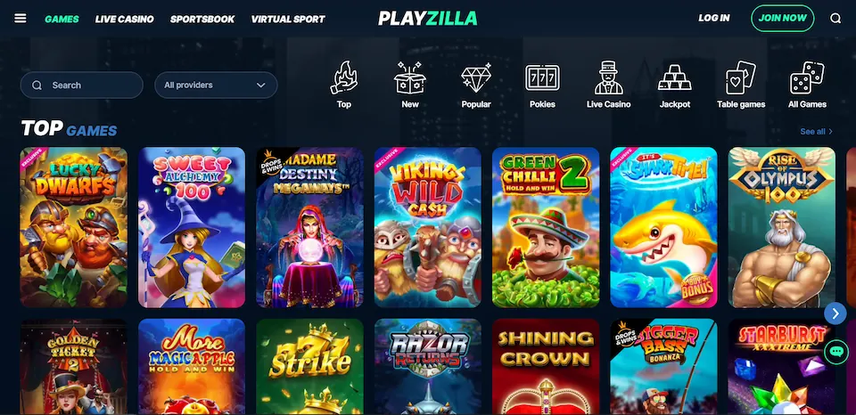 Playzilla Casino Games