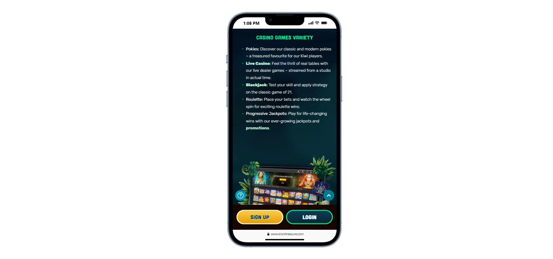 Kiwi's Treasure Mobile Games BetKiwi New Zealand