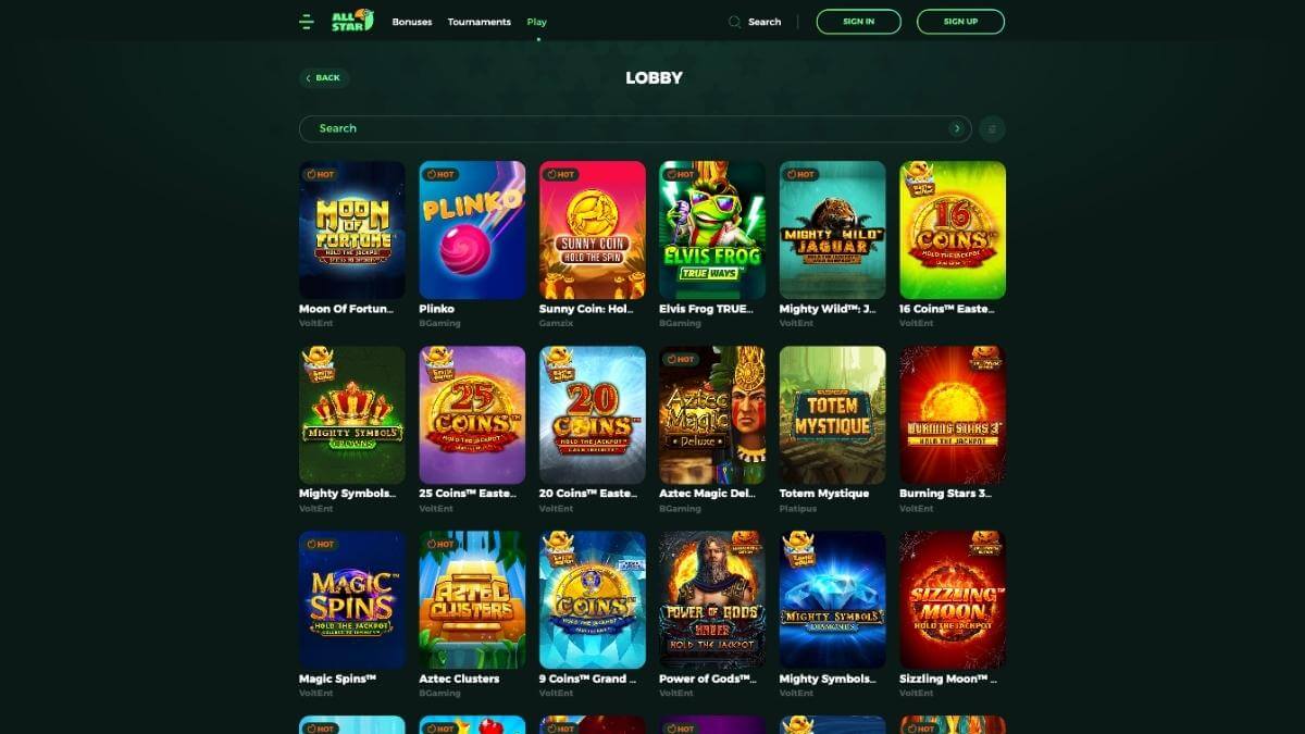 all star casino games