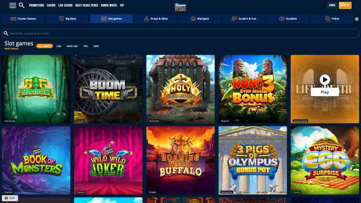 dream vegas casino games