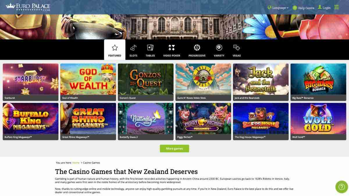 euro palace casino games