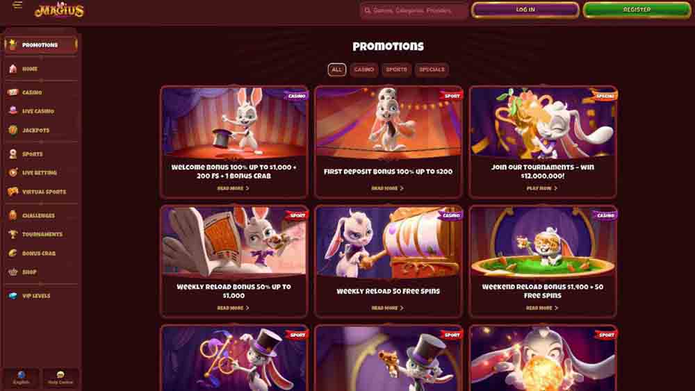 Magius casino bonuses