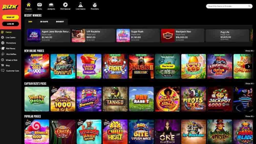 rizk casino games