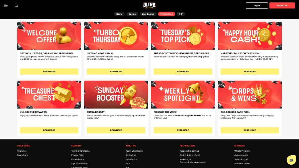 ultra casino bonus