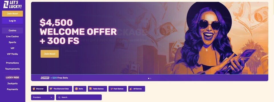Let's Lucky Casino Homepage BetKiwi New Zealand