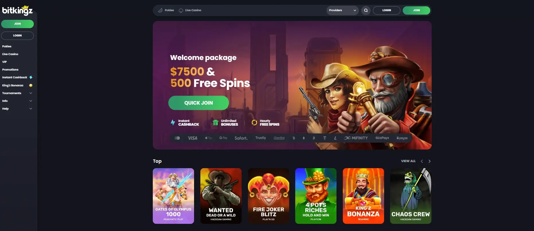 BitKingz Home Page New Zealand BetKiwi