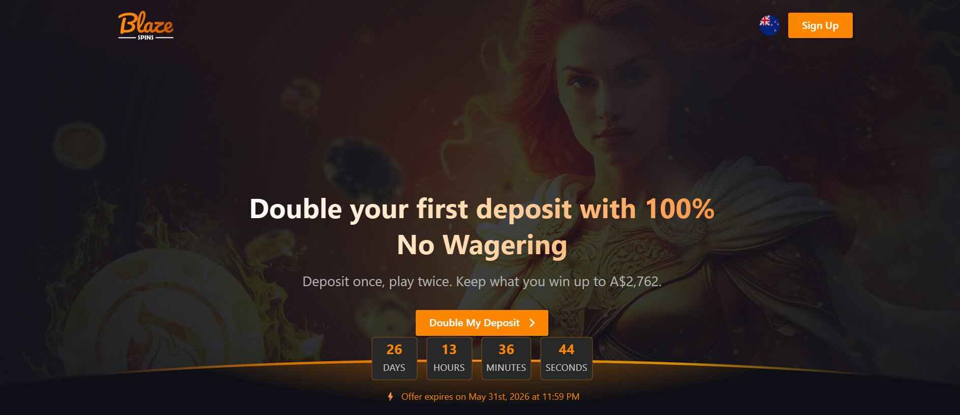 blazespins casino welcome bonus