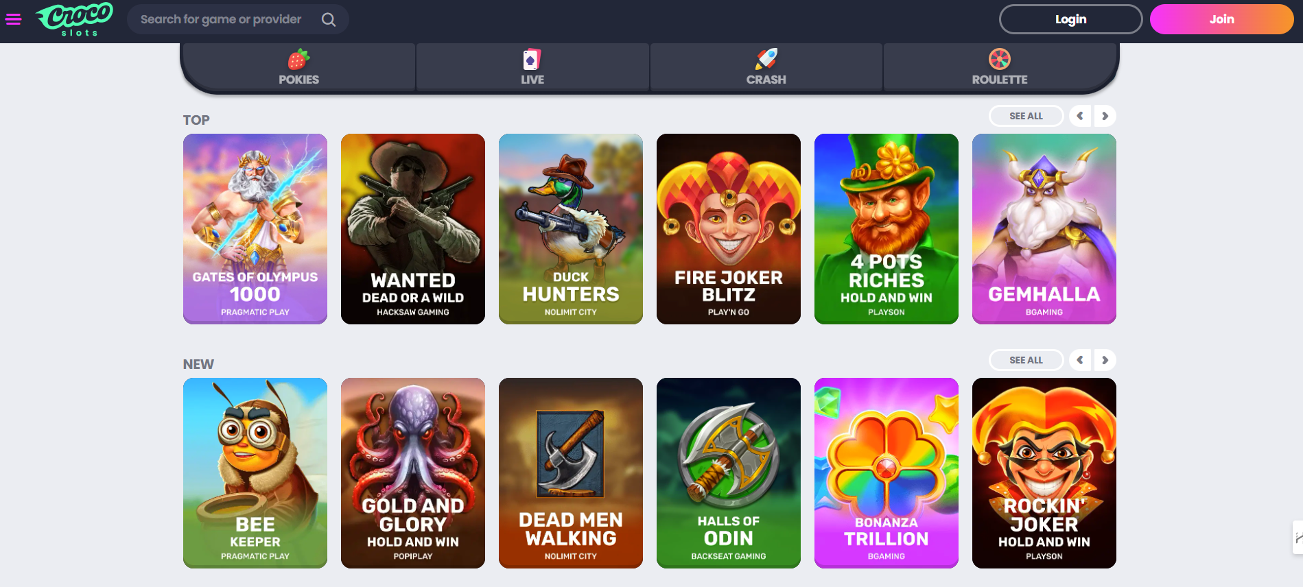 Crocoslots BetKiwi New Zealand Games
