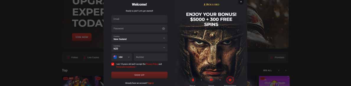 Rollero New Zealand BetKiwi Bonus