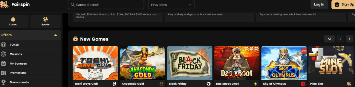 Fairspin Casino Review Games New Zealand Bet Kiwi