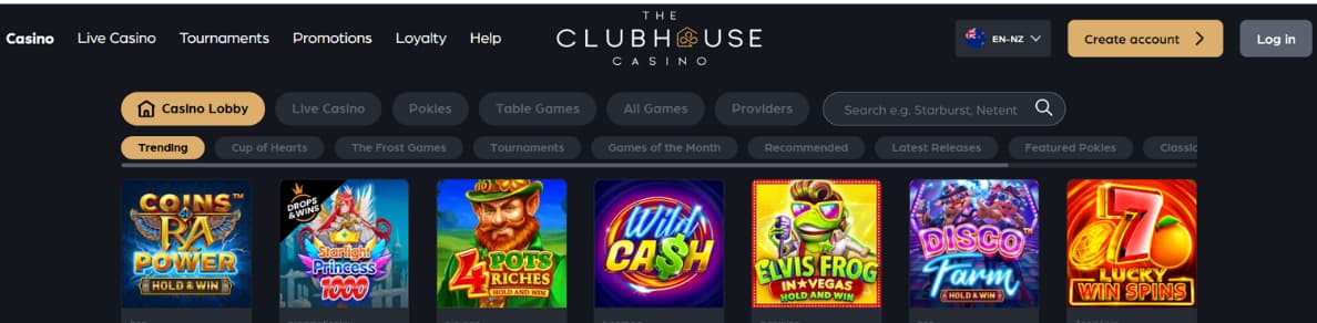 the clubhouse casino review home page Bet Kiwi New Zealand