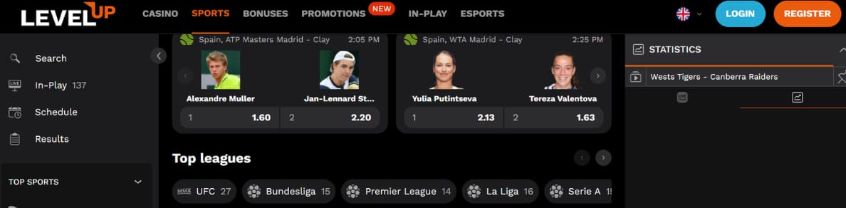 LevelUp sportsbook BetKiwi New Zealand