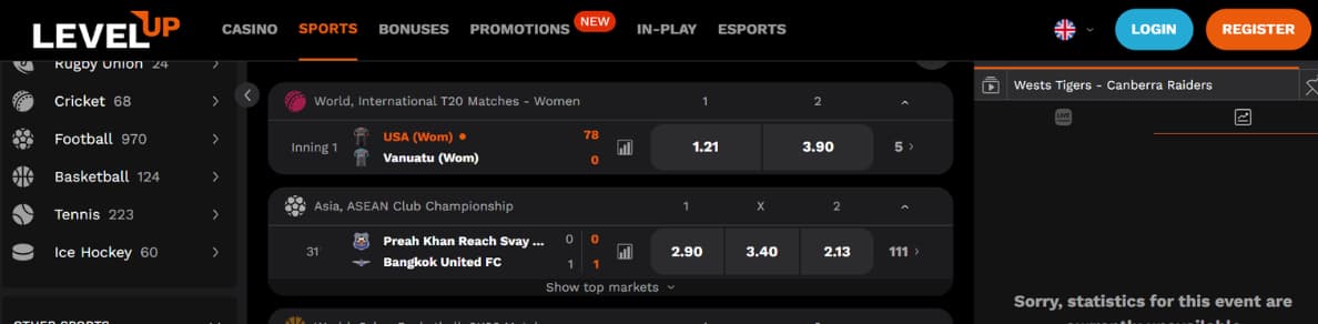 LevelUp sportsbook BetKiwi New Zealand